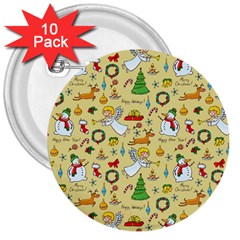 Christmas Pattern 3  Buttons (10 Pack)  by Valentinaart