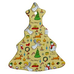 Christmas Pattern Christmas Tree Ornament (two Sides) by Valentinaart