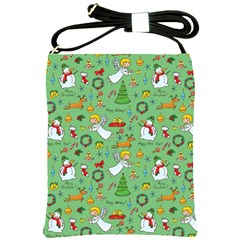 Christmas Pattern Shoulder Sling Bags by Valentinaart