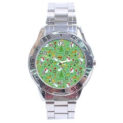 Christmas Pattern Stainless Steel Analogue Watch by Valentinaart