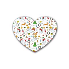 Christmas pattern Heart Coaster (4 pack) 