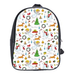 Christmas Pattern School Bag (large) by Valentinaart