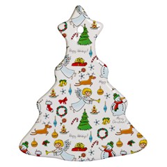 Christmas Pattern Christmas Tree Ornament (two Sides) by Valentinaart