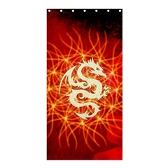 Wonderful Golden Dragon On Red Vintage Background Shower Curtain 36  X 72  (stall)  by FantasyWorld7