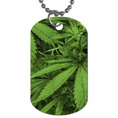 Marijuana Plants Pattern Dog Tag (One Side)