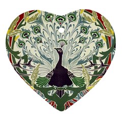 Art Nouveau Peacock Ornament (heart) by NouveauDesign