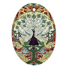 Art Nouveau Peacock Oval Ornament (two Sides) by NouveauDesign