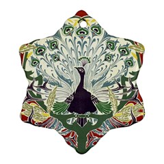 Art Nouveau Peacock Snowflake Ornament (two Sides) by NouveauDesign