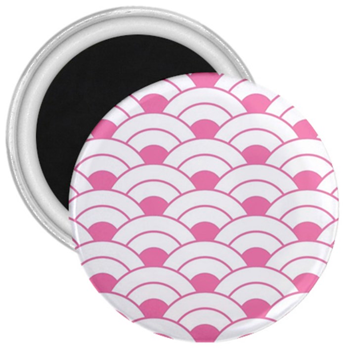 art deco shell pink white 3  Magnets