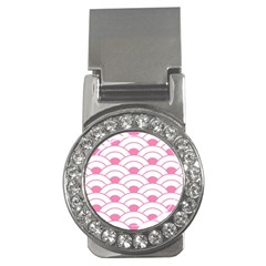 art deco shell pink white Money Clips (CZ) 