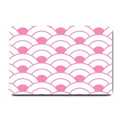 art deco shell pink white Small Doormat 