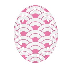 art deco shell pink white Ornament (Oval Filigree)