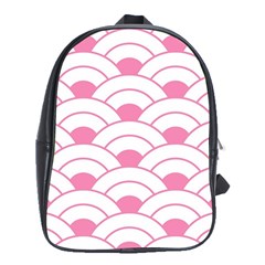 art deco shell pink white School Bag (XL)