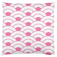 Art Deco Shell Pink White Large Flano Cushion Case (one Side) by NouveauDesign