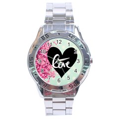 Modern Collage Shabby Chic Stainless Steel Analogue Watch by NouveauDesign