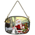 Sanata Claus With Snowman And Christmas Tree Chain Purses (One Side)  Front