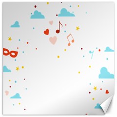 Music Cloud Heart Love Valentine Star Polka Dots Rainbow Mask Sky Canvas 20  X 20  