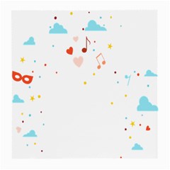 Music Cloud Heart Love Valentine Star Polka Dots Rainbow Mask Sky Medium Glasses Cloth (2-side) by Alisyart