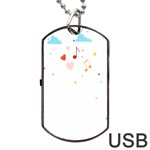 Music Cloud Heart Love Valentine Star Polka Dots Rainbow Mask Sky Dog Tag USB Flash (Two Sides) Front