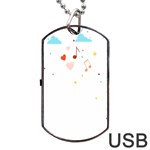 Music Cloud Heart Love Valentine Star Polka Dots Rainbow Mask Sky Dog Tag USB Flash (Two Sides) Back