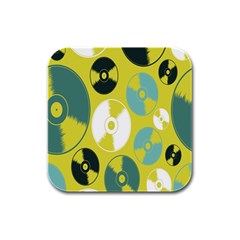 Streaming Forces Music Disc Rubber Square Coaster (4 Pack)  by Alisyart