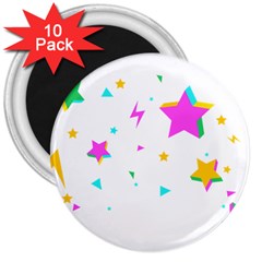 Star Triangle Space Rainbow 3  Magnets (10 Pack)  by Alisyart
