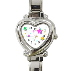 Star Triangle Space Rainbow Heart Italian Charm Watch