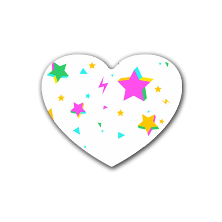 Star Triangle Space Rainbow Rubber Coaster (Heart) 