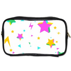 Star Triangle Space Rainbow Toiletries Bags 2-side