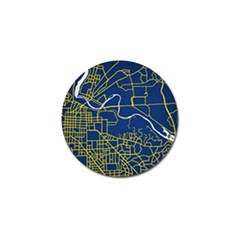 Map Art City Linbe Yellow Blue Golf Ball Marker (10 Pack)