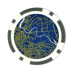 Map Art City Linbe Yellow Blue Poker Chip Card Guard by Alisyart