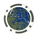 Map Art City Linbe Yellow Blue Poker Chip Card Guard (10 pack) Front