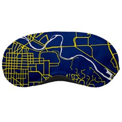 Map Art City Linbe Yellow Blue Sleeping Masks