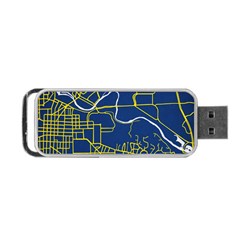 Map Art City Linbe Yellow Blue Portable Usb Flash (two Sides) by Alisyart