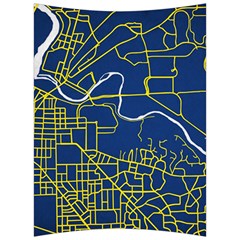 Map Art City Linbe Yellow Blue Back Support Cushion by Alisyart