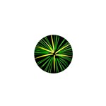 Fireworks Green Happy New Year Yellow Black Sky 1  Mini Buttons Front