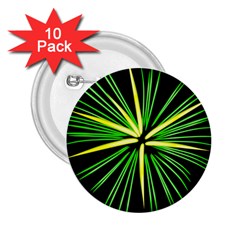 Fireworks Green Happy New Year Yellow Black Sky 2 25  Buttons (10 Pack)  by Alisyart