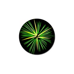 Fireworks Green Happy New Year Yellow Black Sky Golf Ball Marker (4 Pack)