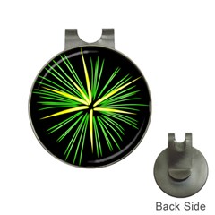 Fireworks Green Happy New Year Yellow Black Sky Hat Clips With Golf Markers