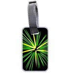 Fireworks Green Happy New Year Yellow Black Sky Luggage Tags (Two Sides) Front