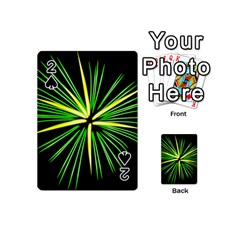 Fireworks Green Happy New Year Yellow Black Sky Playing Cards 54 (mini) 