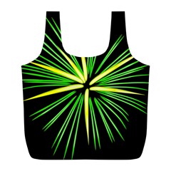 Fireworks Green Happy New Year Yellow Black Sky Full Print Recycle Bags (l)  by Alisyart
