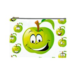 Apple Green Fruit Emoji Face Smile Fres Red Cute Cosmetic Bag (large)  by Alisyart