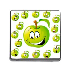 Apple Green Fruit Emoji Face Smile Fres Red Cute Memory Card Reader (square)