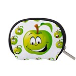 Apple Green Fruit Emoji Face Smile Fres Red Cute Accessory Pouches (Small)  Back