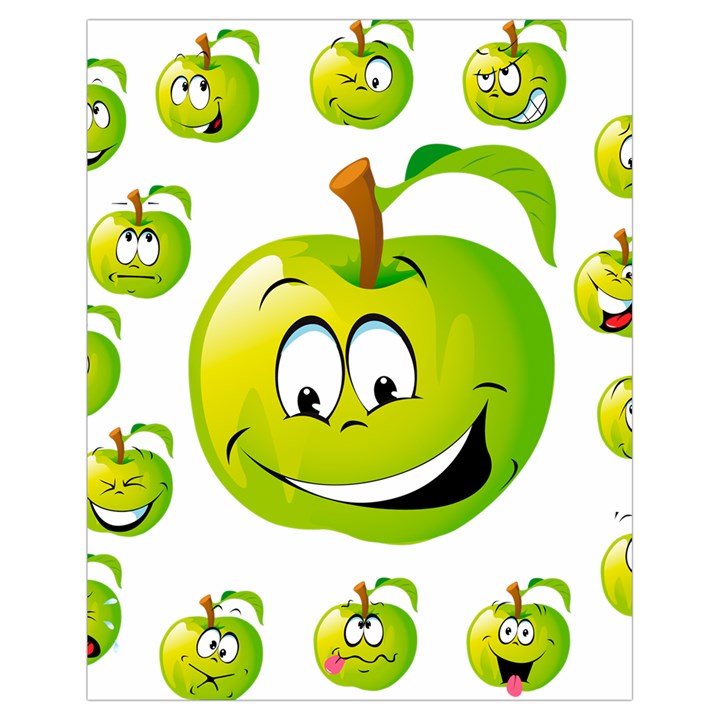 Apple Green Fruit Emoji Face Smile Fres Red Cute Drawstring Bag (Small)