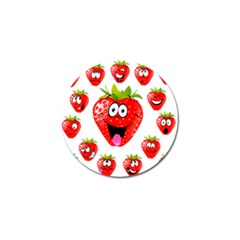 Strawberry Fruit Emoji Face Smile Fres Red Cute Golf Ball Marker (10 Pack) by Alisyart