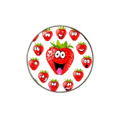 Strawberry Fruit Emoji Face Smile Fres Red Cute Hat Clip Ball Marker