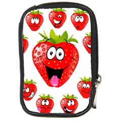Strawberry Fruit Emoji Face Smile Fres Red Cute Compact Camera Cases