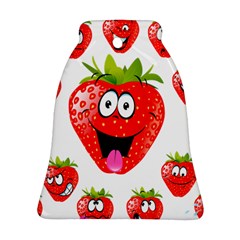 Strawberry Fruit Emoji Face Smile Fres Red Cute Ornament (bell) by Alisyart